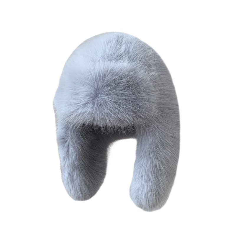 Winter Women Fluffy Furry Faux Fox Fur Bomber Hats Flaps Luxury Vintage Y2k Girls Warm Earflap Snow Ski Hat Caps Russian