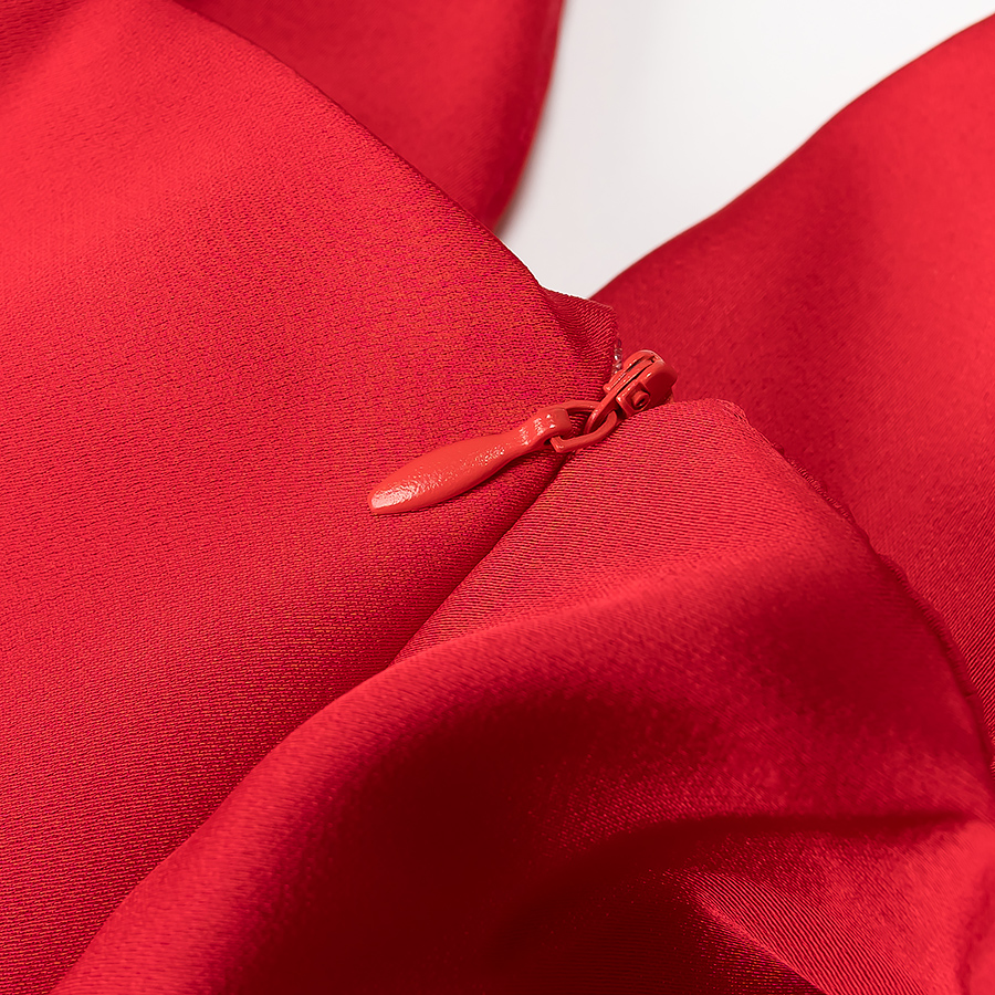 Homemade Women Clothing Classic Simple Silk Satin Texture Midi Dress