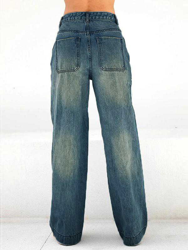 Washed Vintage Blue Versatile Boyfriend Jeans