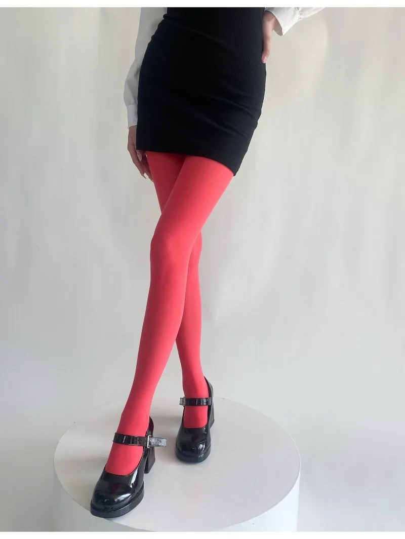 Tights Women Leggings Bodycon Sexy Red See Through Lingerie Femme Pantyhose Summer New Slim Lace Stockings Woman Lingerie