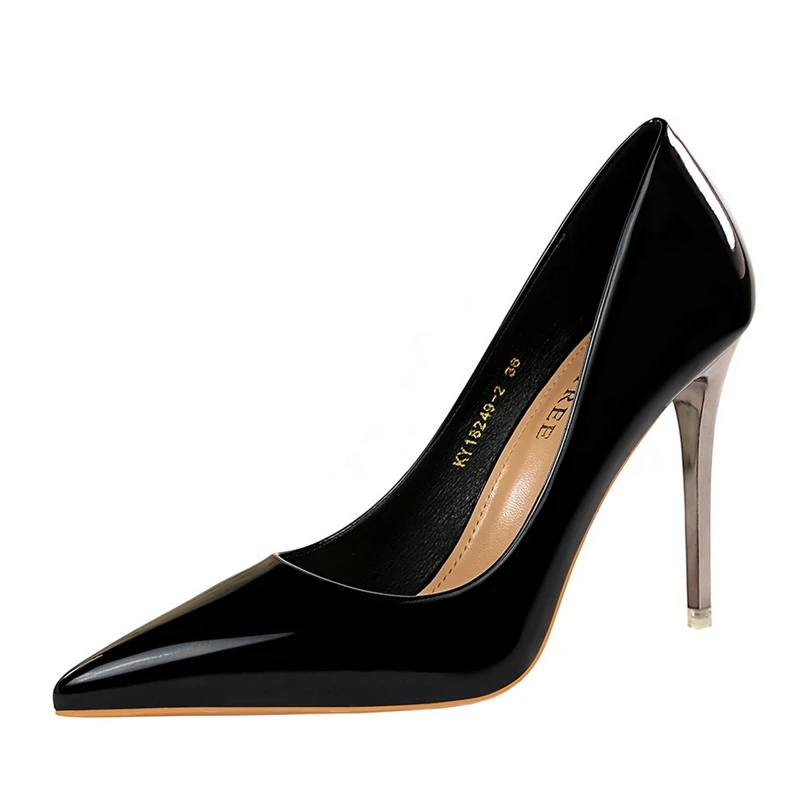 Women 10.5cm High Heels Blue Green Valentine Pumps Luxury Glossy Stripper Stiletto Wedding Bridal Fetish Shoes Plus Size 43