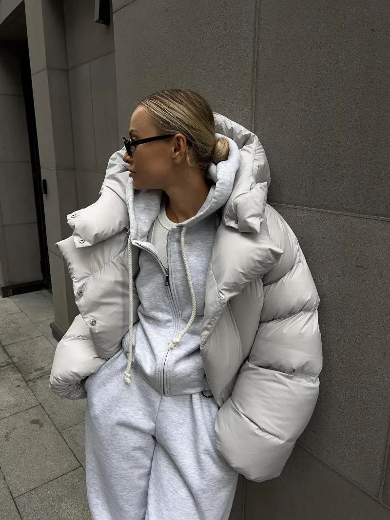 Thick Parkas Long Sleeve Top Women Autumn Winter Warm Coat Women's Street Fashion Hoodies Woman Cotton-padded Jacket 2025