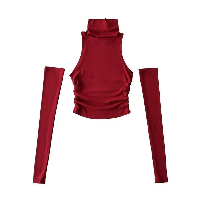 2025 New Spicy Girls Y2k Tops Oversleeve Sexy Turtleneck Tank Top for Women's Slim Fit Short tshirt Skinny Streetwear Crop Top