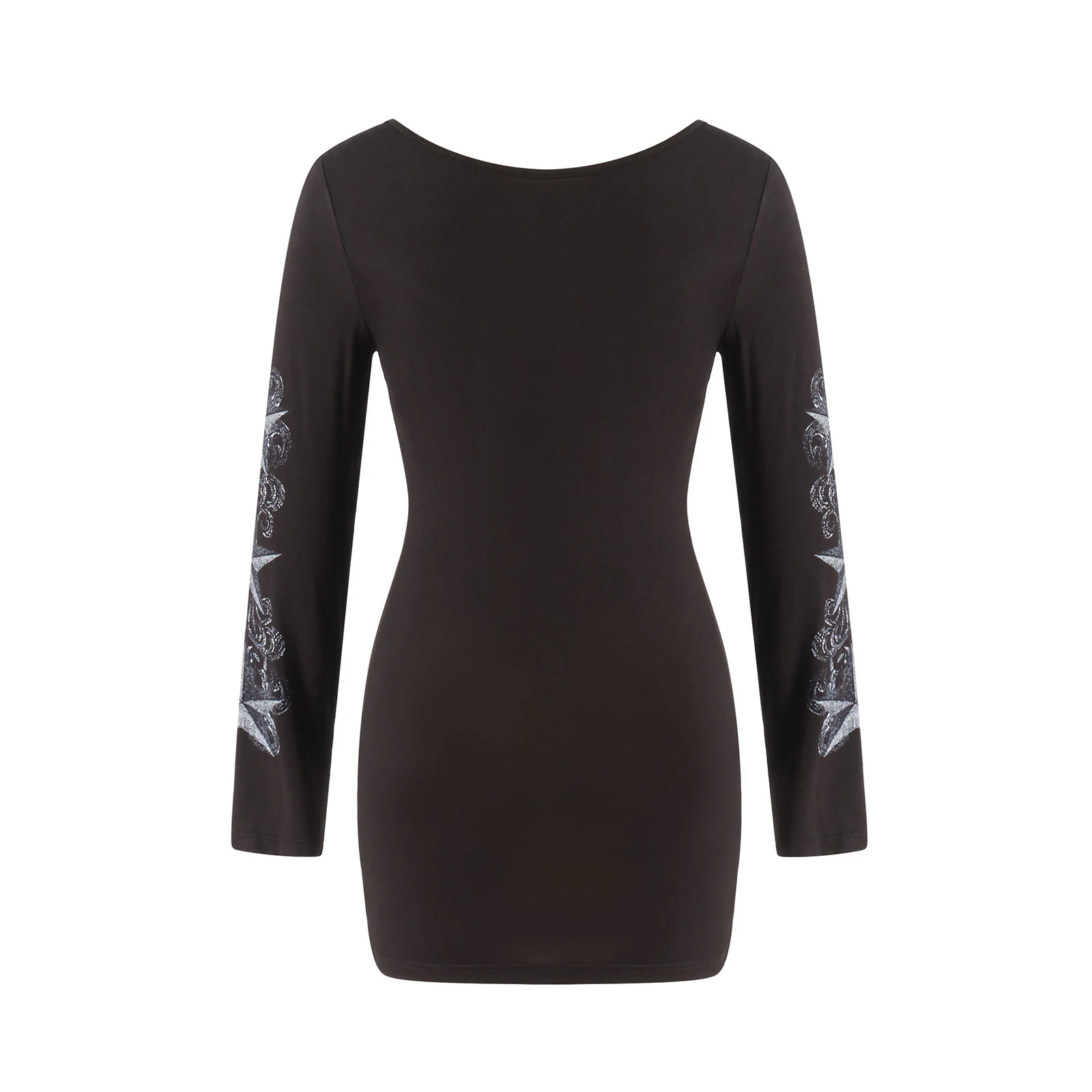 Harajuku Star Graphic Print Mini Dress Vintage E-girl Gothic Dark Academia Mall Goth Bodycon Y2K Aesthetic Retro Grunge Dresses