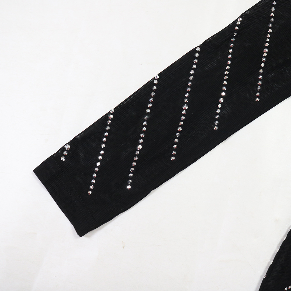 Women Wear Drilling Slim Fit Long Sleeve Narrow Slim Fit Dress