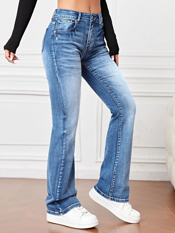Light Washed High Waist Flare Jeans