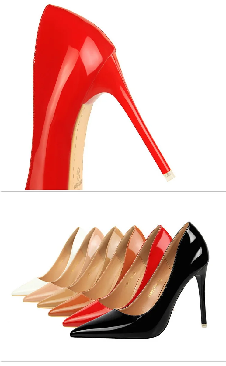 Shoes Patent Leather Shoes Woman Pumps High Heels Stiletto Heels 10.5 Cm Red Wedding Shoes Bridal Shoes Women Heels