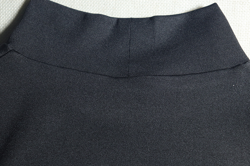 Personality Women Wear Pleated Stitching Tied Slim Fit Bag Hip Dress Casual Solid Color Stand Collar Short Dress