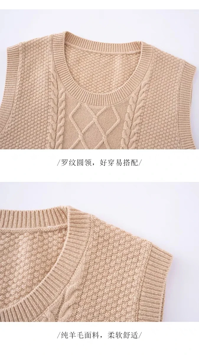 Women V-neck Sweater Vest Solid Sleeveless Preppy Style Sweet Knitted Vest Female Casual Pullover Waistcoat Fall Winter