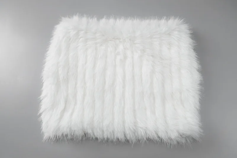 Splice Feather Skirt 2 Piece Sets Womens Outfits Sexy Off Shoulder Strapless Tube Tops 2025 New Warm Skirts Sets Women