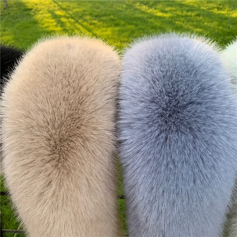 New Faux Fox Fur Collar Winter Women Fake Fur Scarf Shawls for Coat Warmer Decor Furry Hood Trims Parkas Jacket Fur Scarves