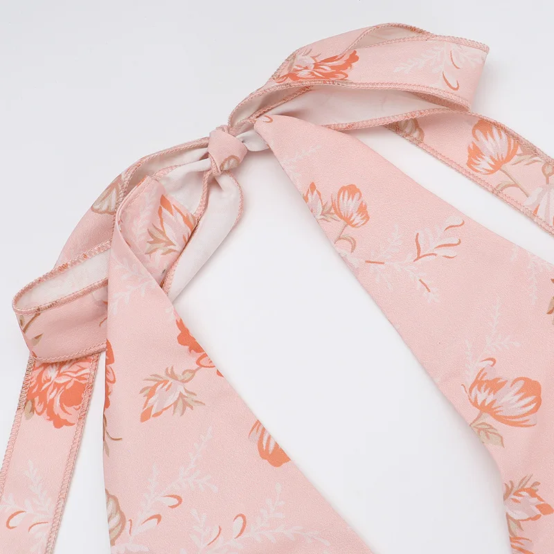 Sexy Print Deep V-neck Sleeveless Backless Neck-mounted Dress Women Slim High Waist Birthday Party Dress Femme Outfits