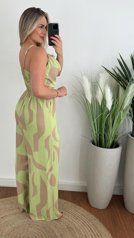 Women Clothing Office Sling One Piece Straight Leg Trousers