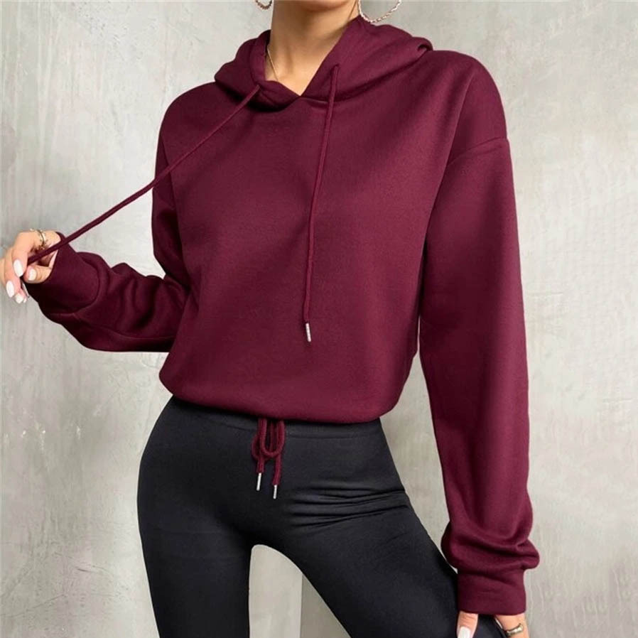 Autumn Women Clothing Pullover Sweatshirt Top Hooded Loose Women Sweatshirt