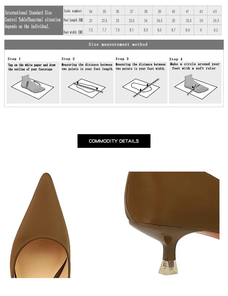 Shoes Women 4.5 Cm Heels Pointed Toe Woman Pumps Fashion Kitten Heels Large Size 34-43 Sexy Mid Heeled Female Shoes