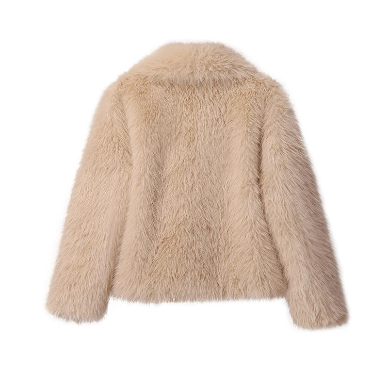 Chic Ins Blogger Brand Fashion Fake Fox Fur Jacket Coat Women Winter Luxury Design Big Collar Fur Coats Cool Girls Overcoat