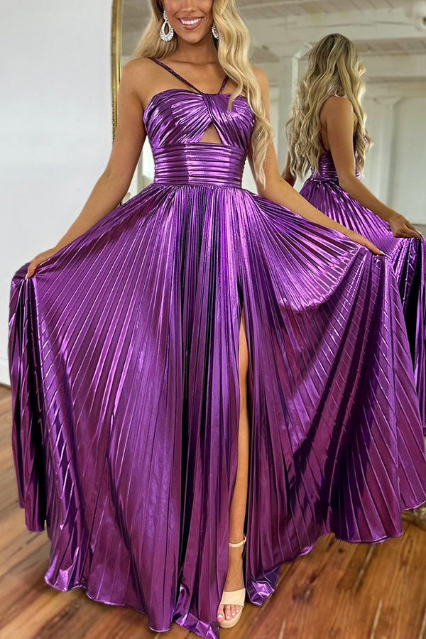 Queen style metal fabric suspender strapless sexy party hollow out elegant pleated long skirt