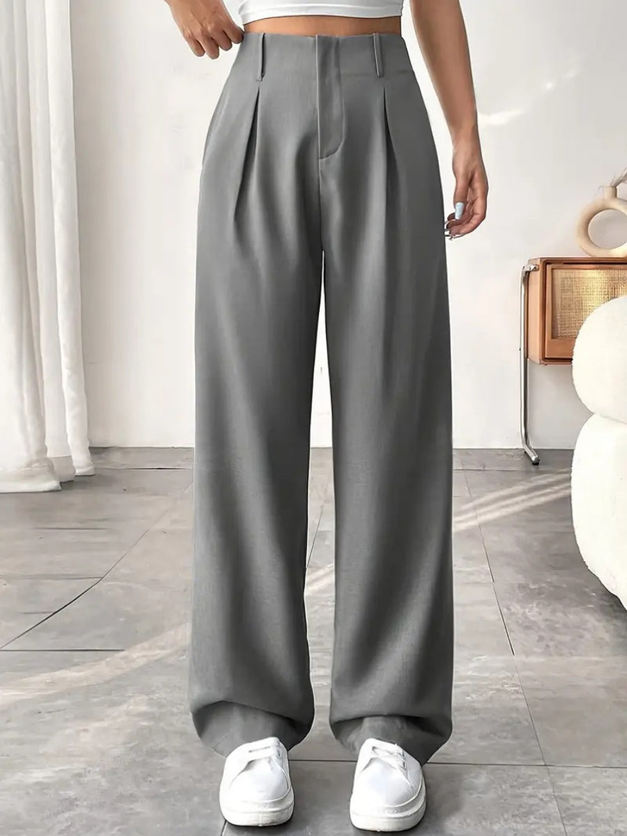 High waist Pocket Wide-leg Pants