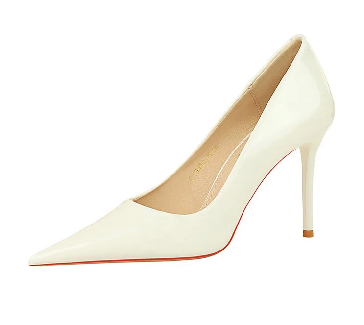 Shoes Patent Leather Women Pumps Sexy High Heels Pointed Lady Party Shoes Stilettos Women Heels Fashion Wedding Shoes