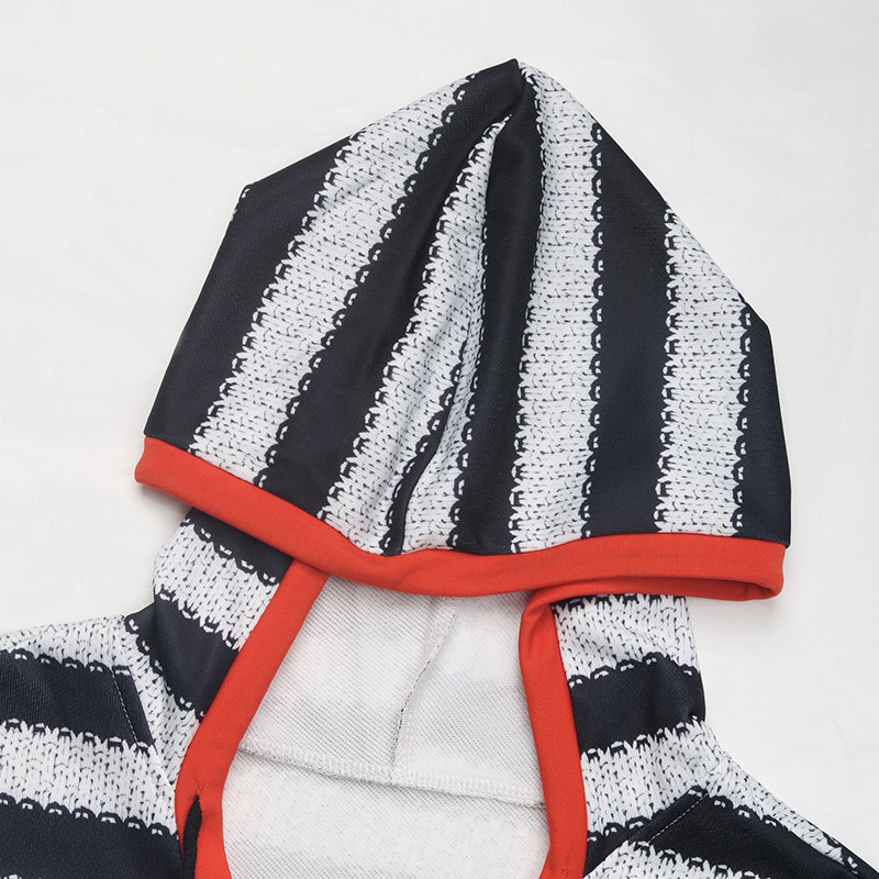 Women Clothing Contrast Color Striped Sweatshirt Autumn Pullover Casual Hooded Top Women
