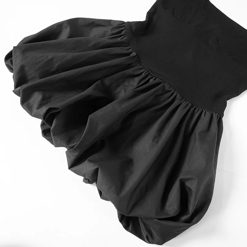 Folds Patchwork Mini Vest Dress For Women Slim Fit High Waist Beach Dress Sleeveless A-line Solid Party Female New Summer