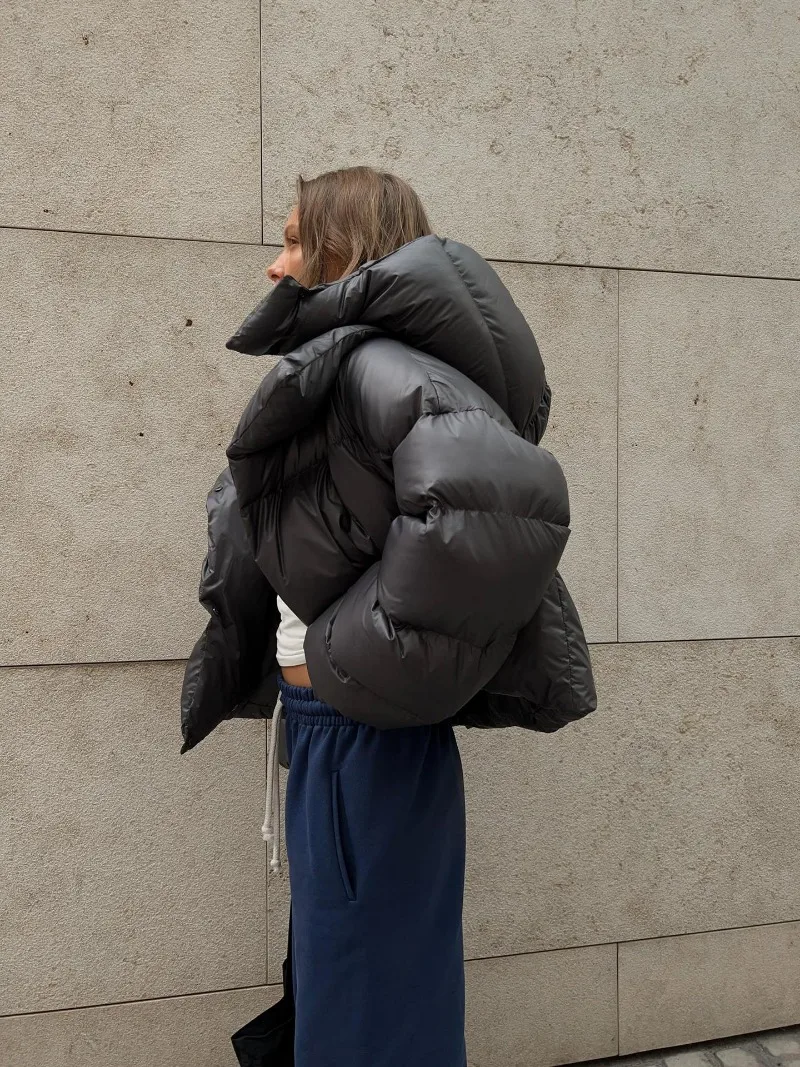 Thick Parkas Long Sleeve Top Women Autumn Winter Warm Coat Women's Street Fashion Hoodies Woman Cotton-padded Jacket 2025