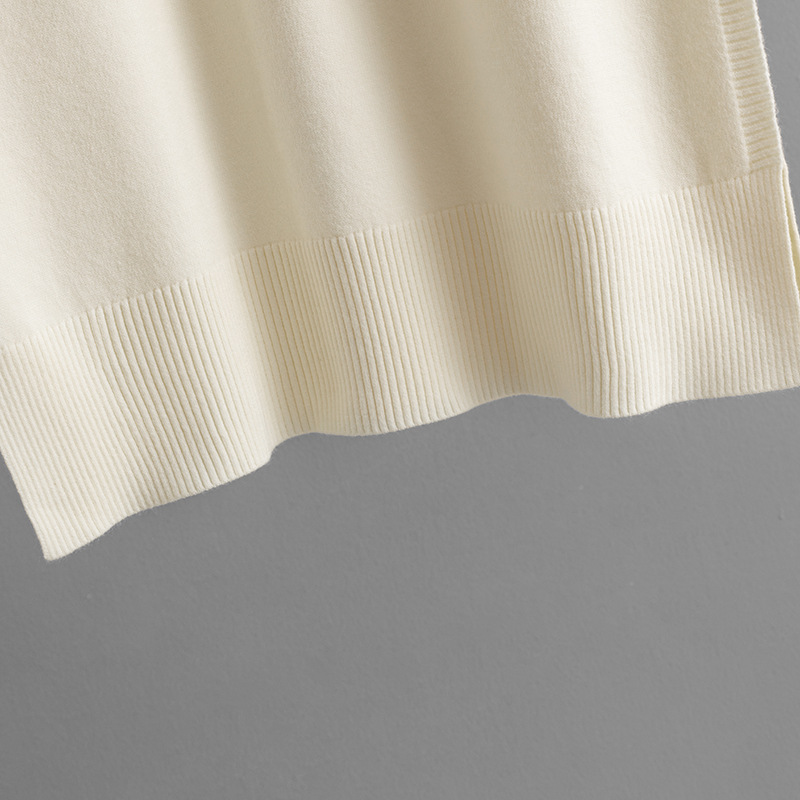 Women Clothing Autumn Winter Casual Solid Color Turtleneck Knitting Sweater Slit Bottoming Dress