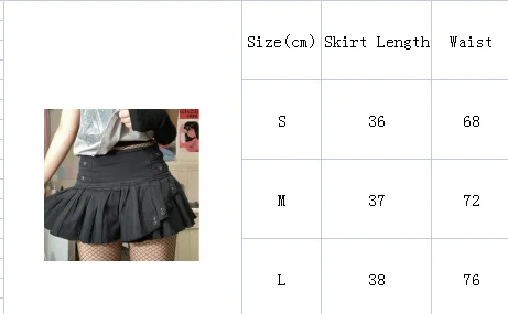 Gothic Punk Grunge Mini Skirt y2k Women Fairycore High Waist Short Skirts Black Dark Academia Skirt E Girl Streetwear