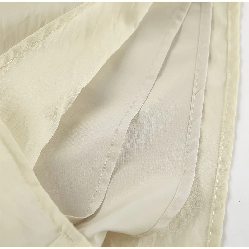 Loose Ruffles Shorts Set For Women 2 Pieces V Neck Hollow Out Shirts Wide Leg Short Pants 2025 Spring Summer Lady White Suit