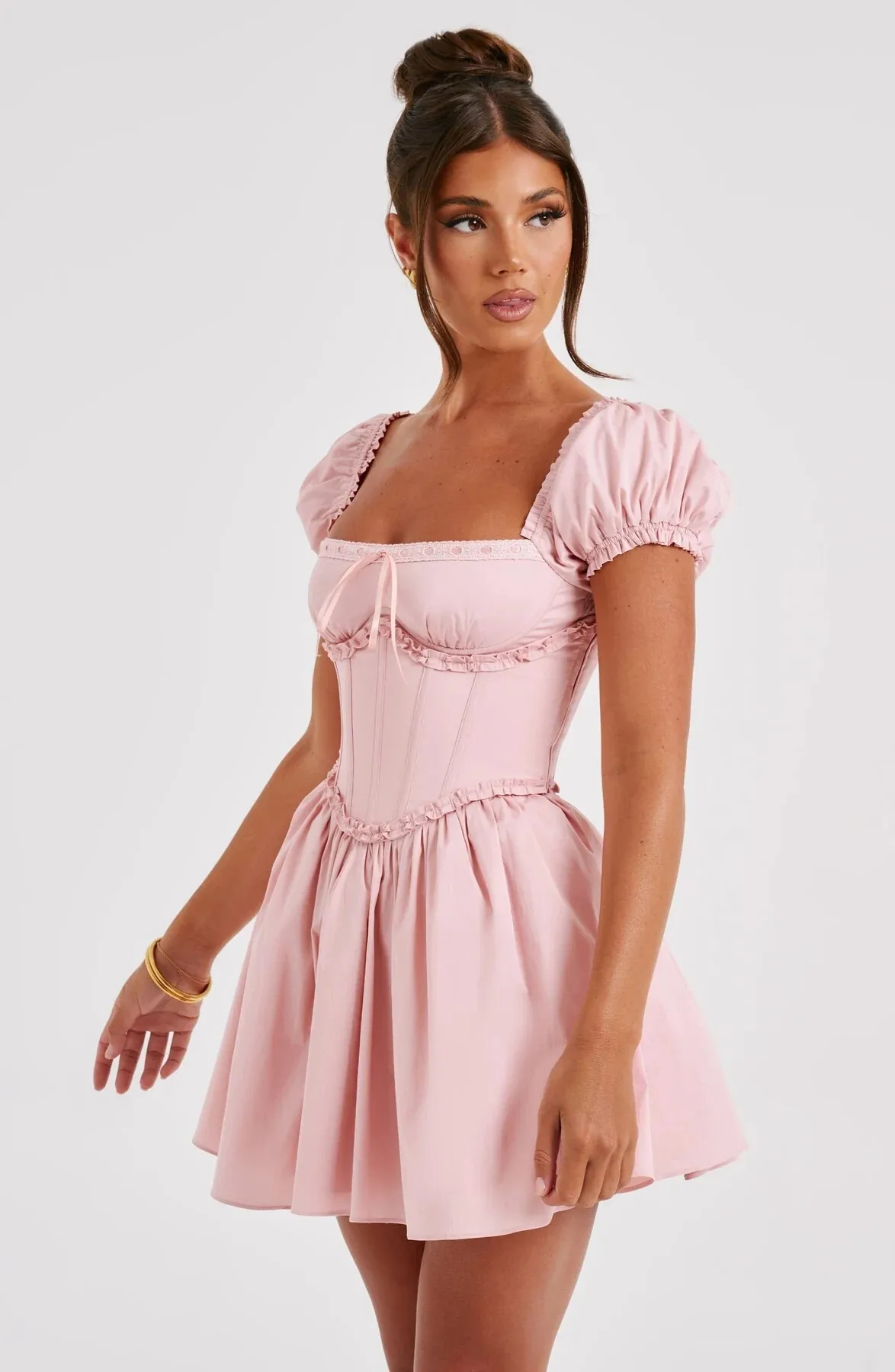Elegant Sleeveless Tight Pleated Dress For Women Autumn New Sexy Backless Short Skirt Party Club Slim Evening Dress