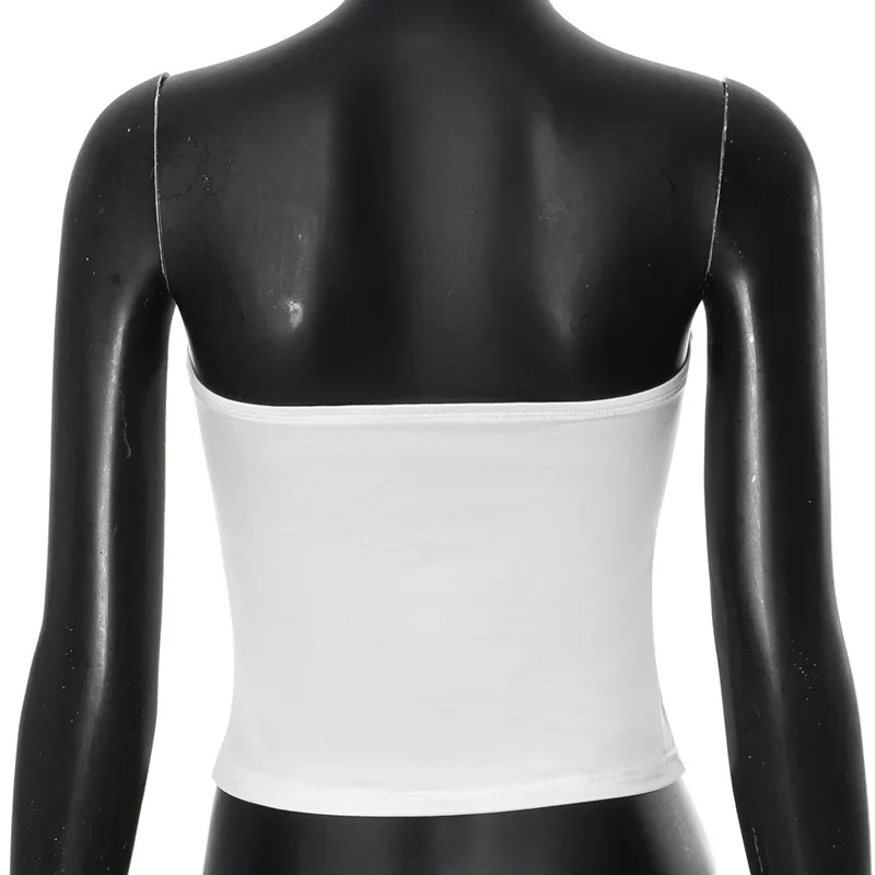 Sexy Floral Print Bustier Short Strapless Top One-Piece Sleeveless Slim-Fit Fashion Tops For Women Casual Neckless Y2k Bra Top