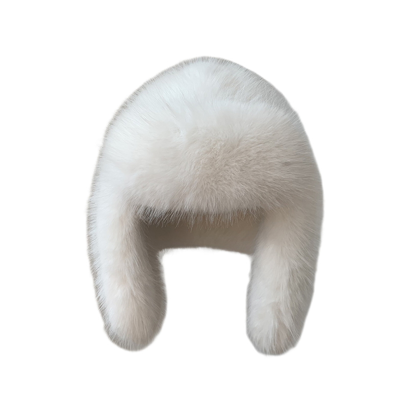Winter Women Fluffy Furry Faux Fox Fur Bomber Hats Flaps Luxury Vintage Y2k Girls Warm Earflap Snow Ski Hat Caps Russian