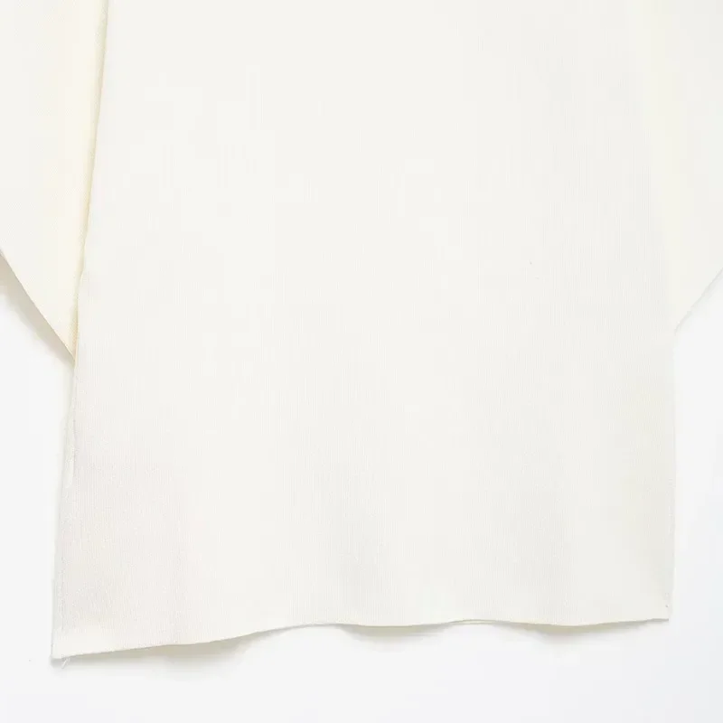 Fashion Knitted Vest Top for Women Short Sleeve V-neck Buttons Loose White Waistcoat Cardigan Female Autumn New in Outwears