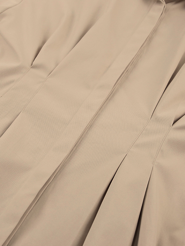 Fold Pleated Detail Shirt Mini Dress