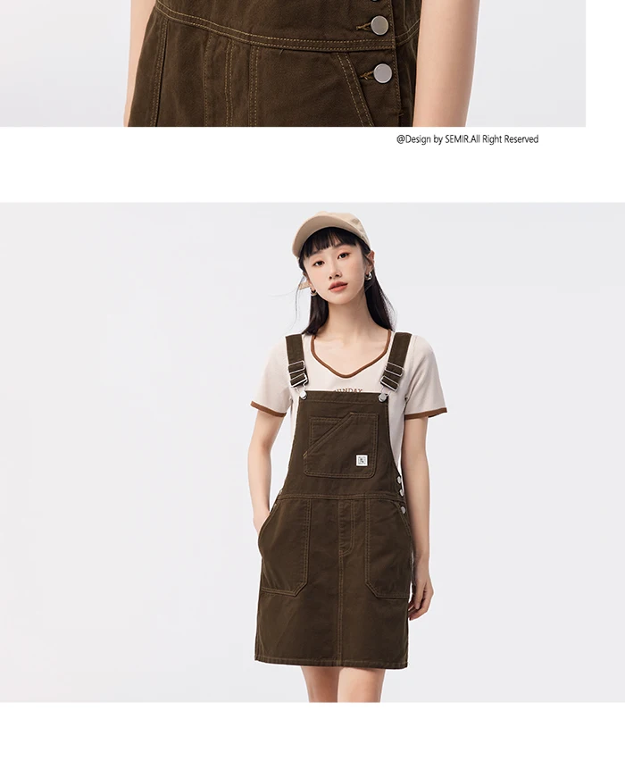 Denim Suspender Dress Women Summer New High-Rise Retro Playful Short Dress