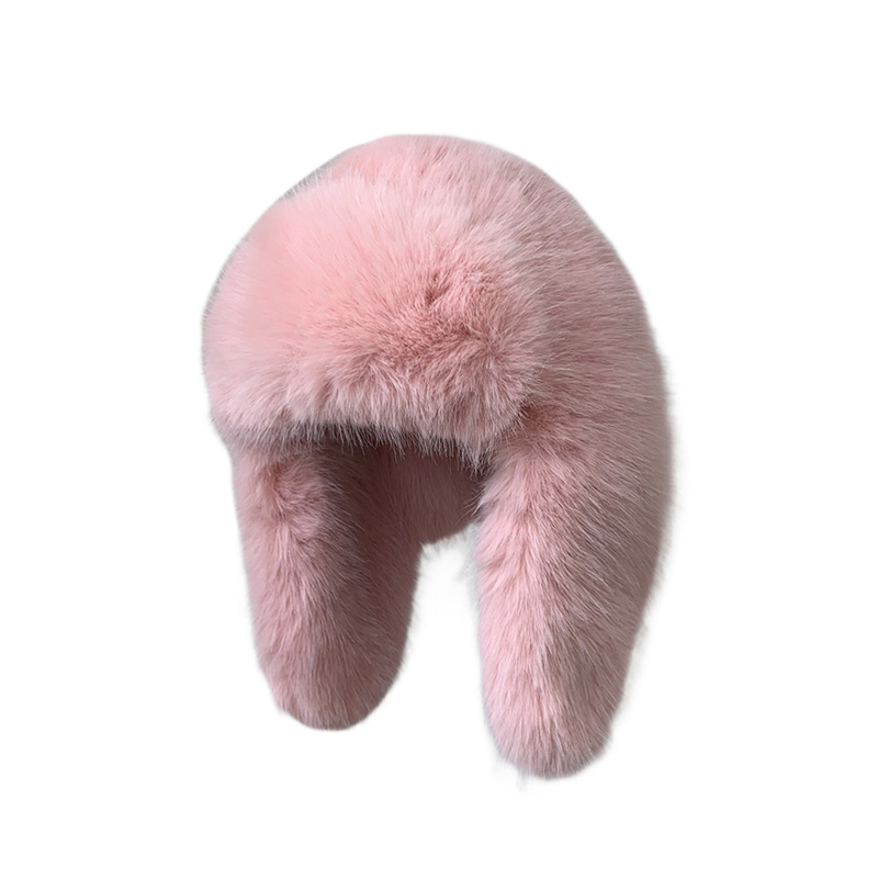 Winter Women Fluffy Furry Faux Fox Fur Bomber Hats Flaps Luxury Vintage Y2k Girls Warm Earflap Snow Ski Hat Caps Russian