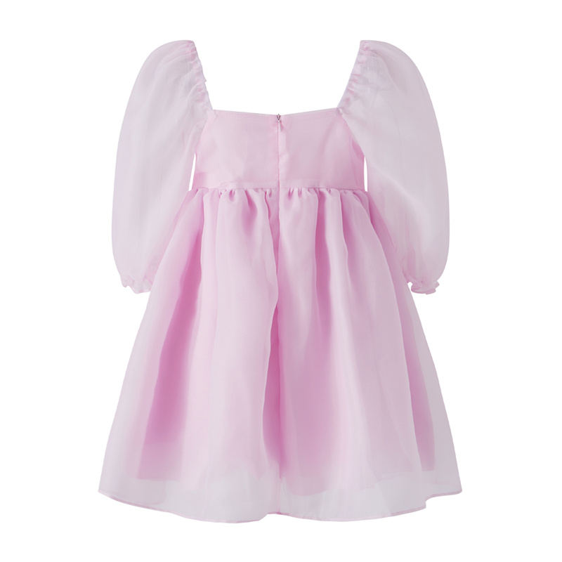 Puffy Dresses for Women y2k Aesthetic Solid Color Square Neck Bubble Sleeve Dress Sweet 2000s Party Dresses Streetwear