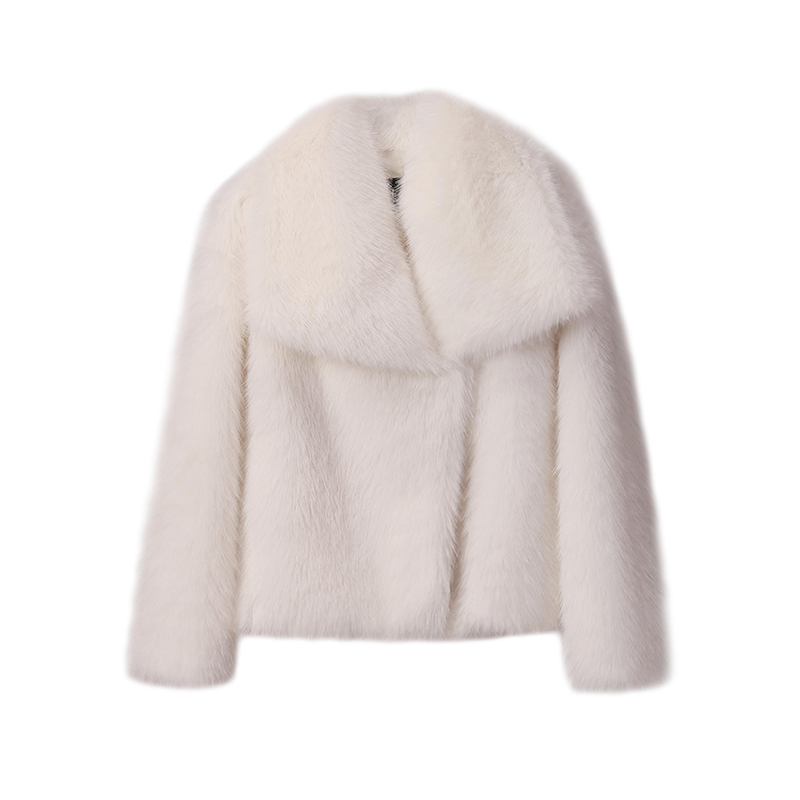 Chic Ins Blogger Brand Fashion Fake Fox Fur Jacket Coat Women Winter Luxury Design Big Collar Fur Coats Cool Girls Overcoat
