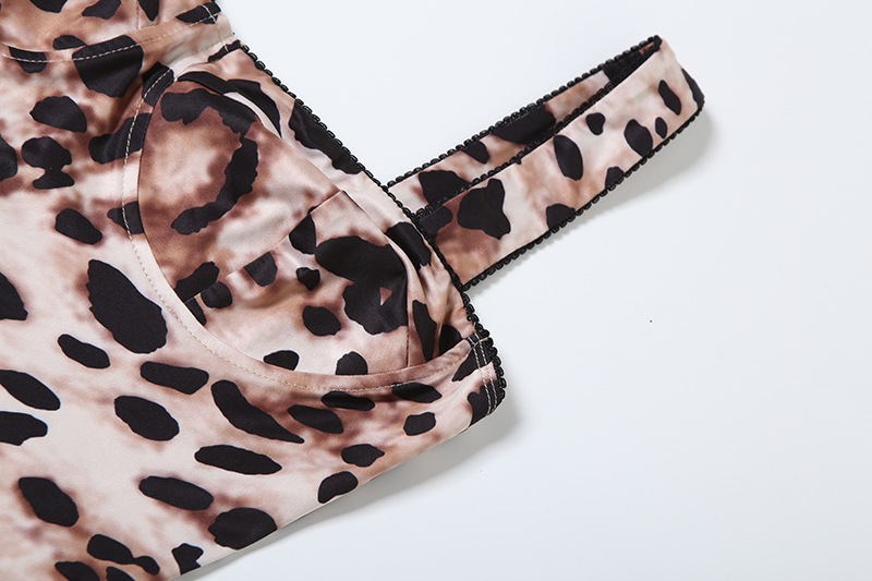 Spring Sexy Sling Backless Leopard Print High Waist Tight Hip Lifting Jumpsuit