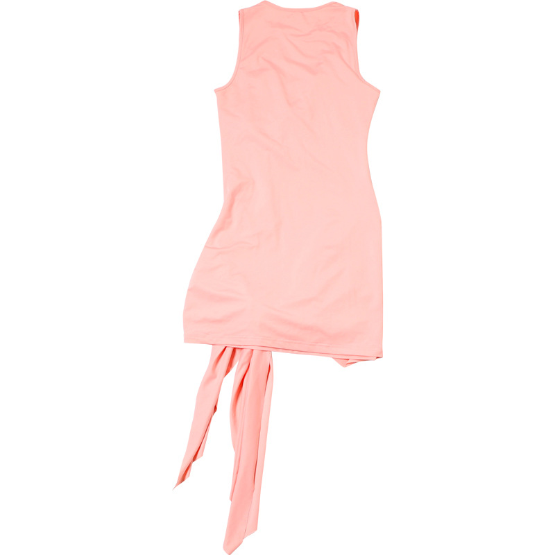 Spring Women Sexy Personalized round Neck Sleeveless Elegant Slim Hip Bag Dress