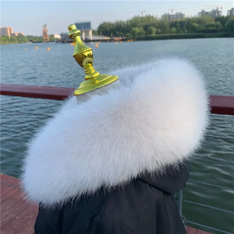 Soft Women Scarf Winter Faux Fox Fur Collar Furry Warm Thicken Men Parka Coat Hood Decor Fake Fur Shawl Luxury Scarves