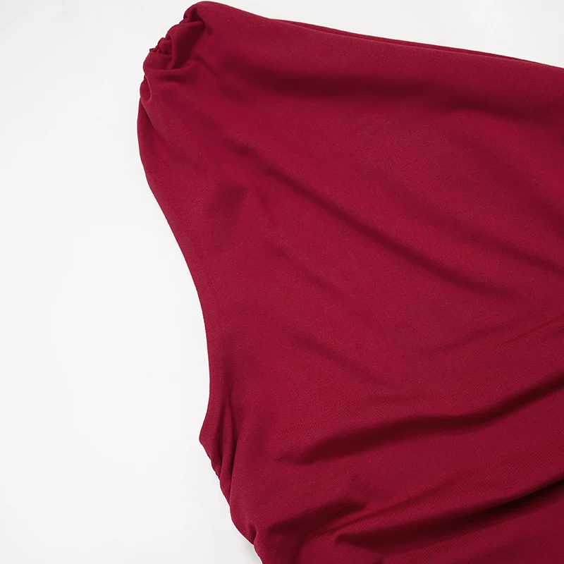 Solid Color One Shoulder Backless Tank Top T-Shirt Candy Color Sleeveless Slim Top