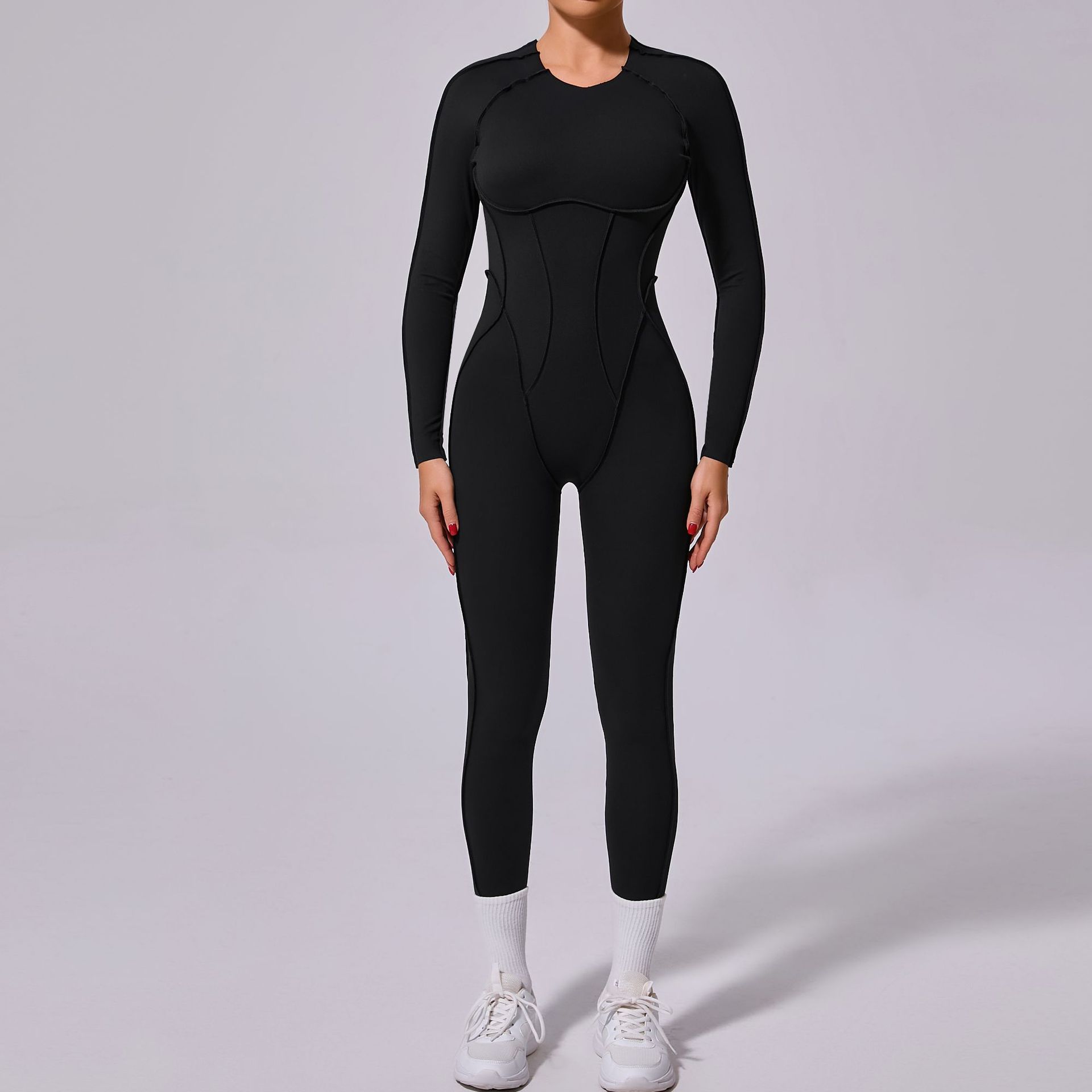 Autumn Sand Winter One Piece Sports Yoga Jumpsuit Backless Tight Long Sleeved Trousers Jumpsuit