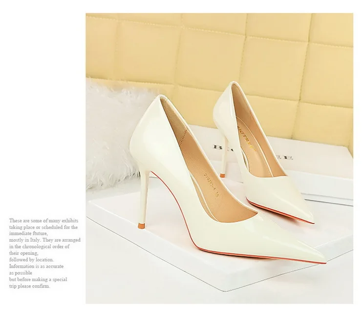Shoes Patent Leather Women Pumps Sexy High Heels Pointed Lady Party Shoes Stilettos Women Heels Fashion Wedding Shoes
