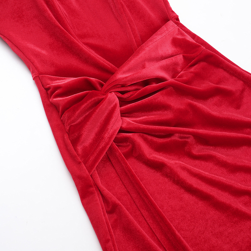 Autumn Maxi Dress Elegant Sexy Slim Tube Top Boning Corset Velvet Dress