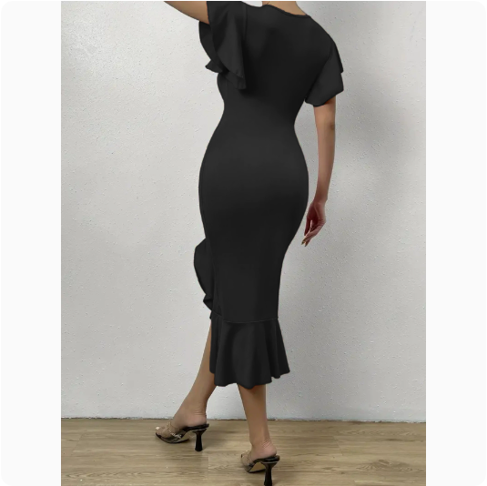 Wal Mart Spring Summer Sexy High Elastic Solid Color Women Dress Women Clothing