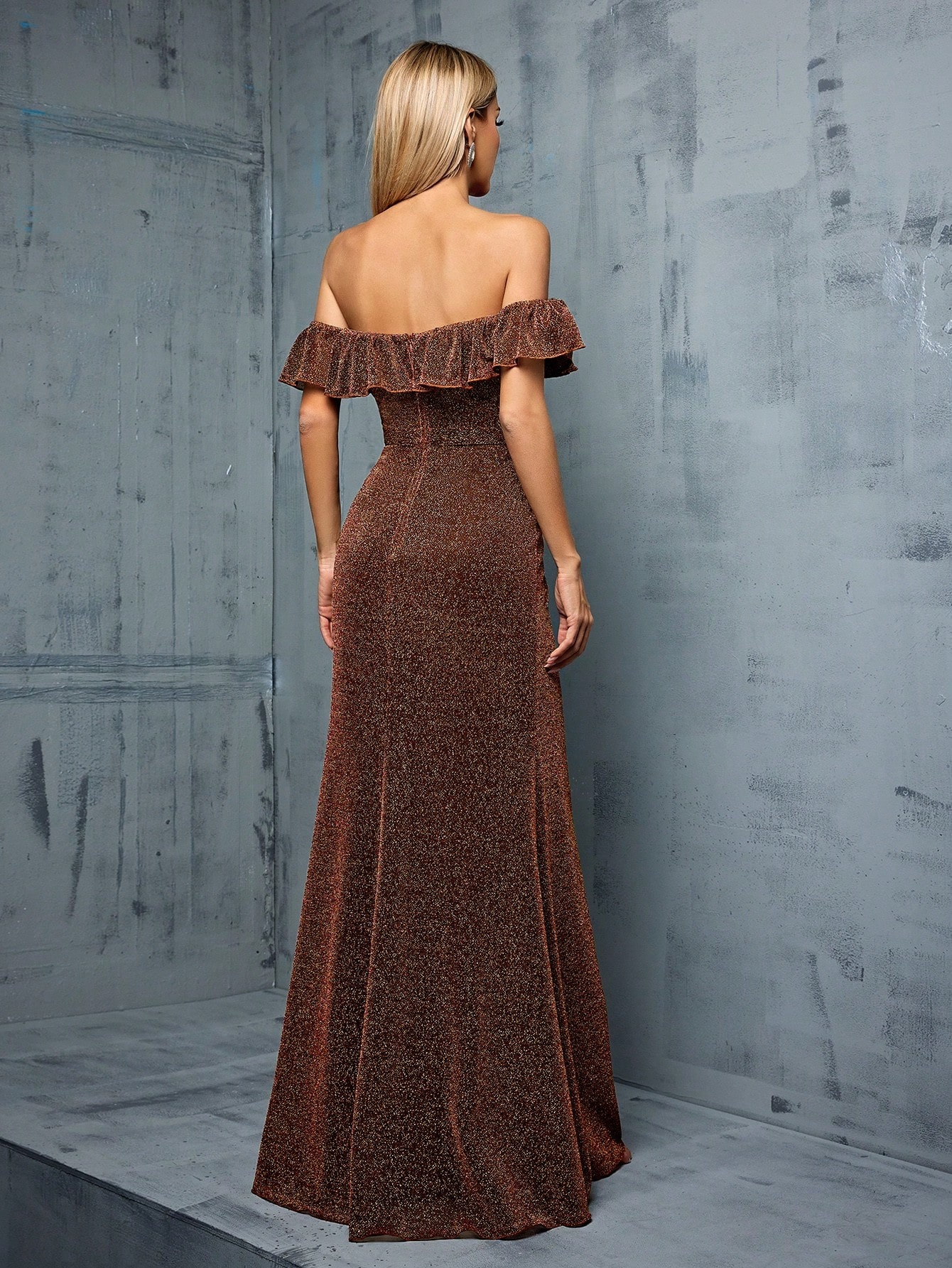 Off Shoulder Evening Dress Waist Slimming Fishtail Dress Stage Host Hostess Annual Meeting Catwalk Dress Women