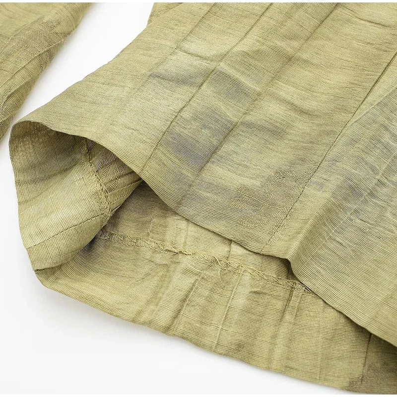 New Linen Tie-dye Print Long Pants Sets For Women Lapel Half Sleeve Single Breasted Shirts Drawstring Wide Leg Pant 2 Pieces Set