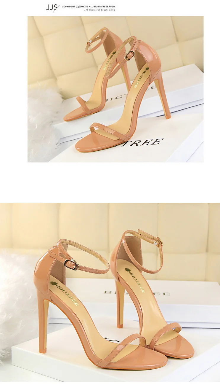 Shoes Super High Heels 11cm Women Shoes Patent Leather Woman Pumps Sexy Women Heels Stiletto Open Toe Ladies Shoes 2021