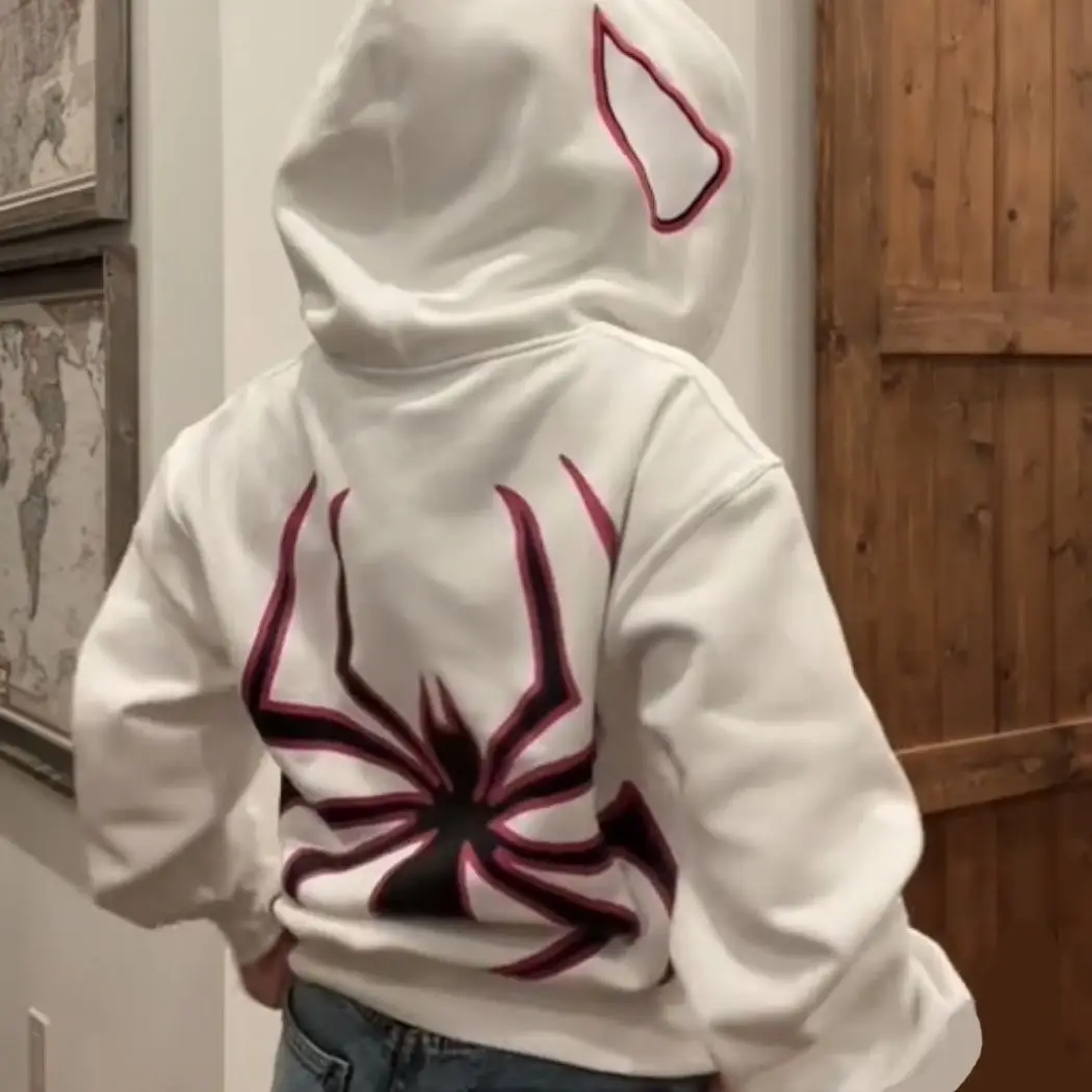 Y2K European Halloween Personalized Women's Hoodies and Hoodies Couples Large Spider Woman